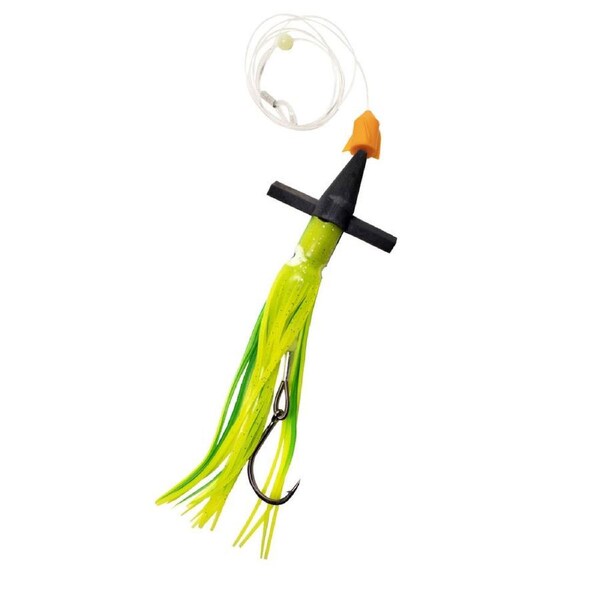 Sea Pro Rocket Teaser Rigged Skirt Offshore Trolling Teaser Lure 9 In Green