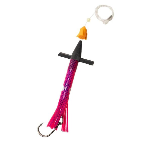 Sea Pro Rocket Teaser Rigged Skirt Offshore Trolling Teaser Lure 9 In Pink