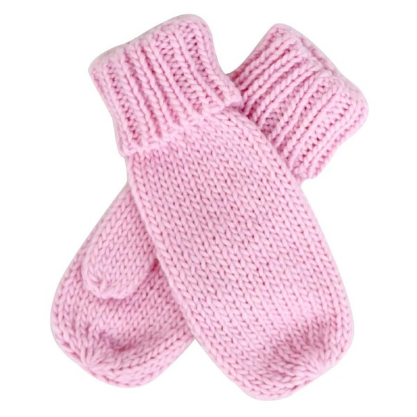 Wicked Sista Acrylic Knitted Weave Mittens Winter Hand Warmer One Size Pink