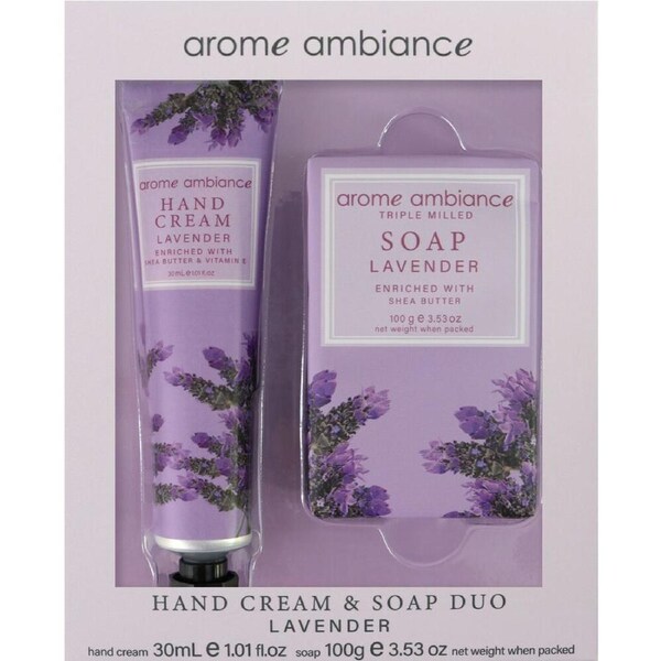 Arome Ambiance Nature Hand Cream & Soap Hand Care Duo Set Lavender Purple