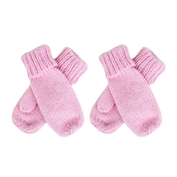 2PK Wicked Sista Acrylic Knitted Weave Mittens Winter Hand Warmer One Size Pink