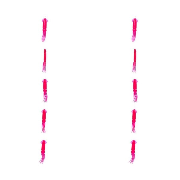 2PK Sea Pro 5 Squid Daisy Chain Trolling Lure Squid Teaser 25.5x14cm Pink