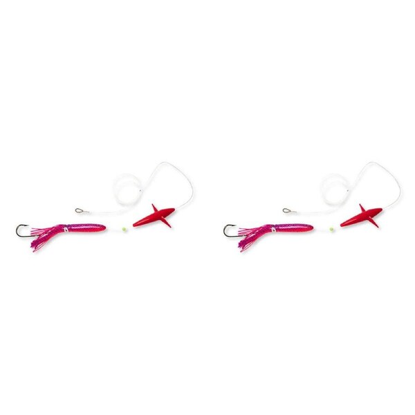 2PK Sea Pro Live Bird Rigged Skirt Offshore Trolling Teaser Fishing Lure 9 Pink