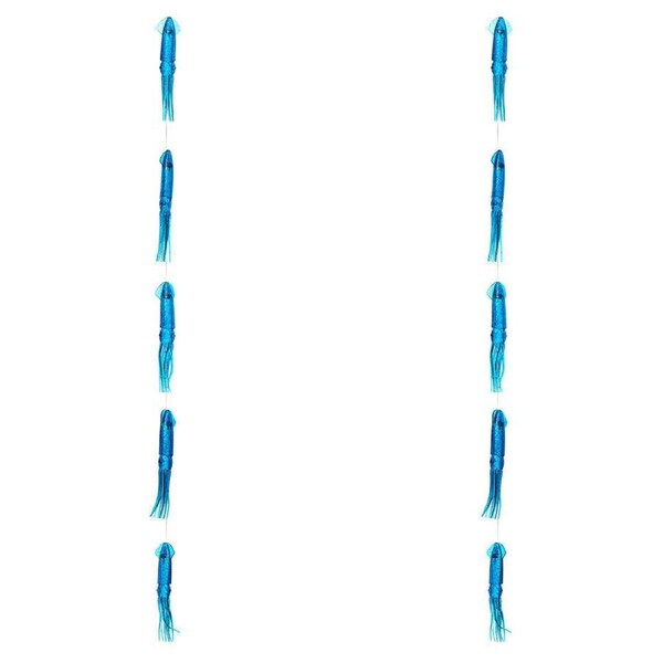 2PK Sea Pro 5 Squid Daisy Chain Trolling Lure Squid Teaser 25.5x14cm Blue