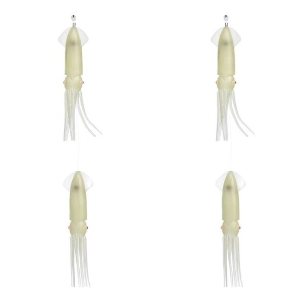2PK Sea Pro 2 Squid Daisy Chain Trolling Lure Squid Teaser 25.5x12cm Lumo