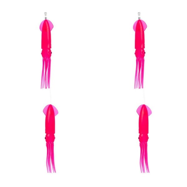 2PK Sea Pro 2 Squid Daisy Chain Trolling Lure Squid Teaser 25.5x12cm Pink