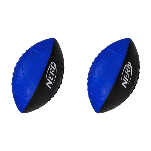 2PK NERF Sports Pro Grip Football Foam Football Kids Indoor/Outdoor Toy Blue 3y+