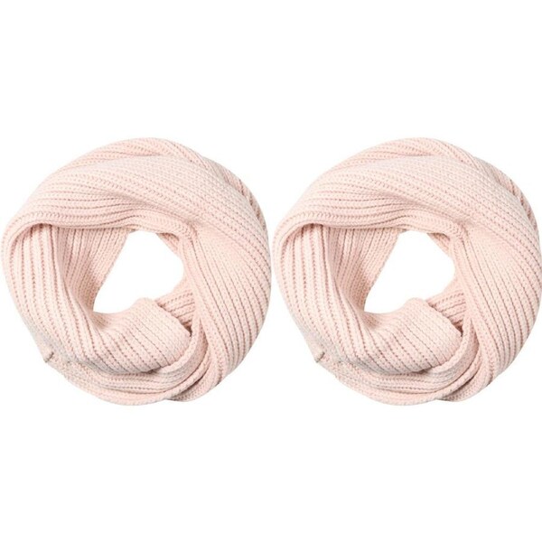2PK Wicked Sista Acrylic Louisa Snood Casual Winter Neck Warmer One Size Blush