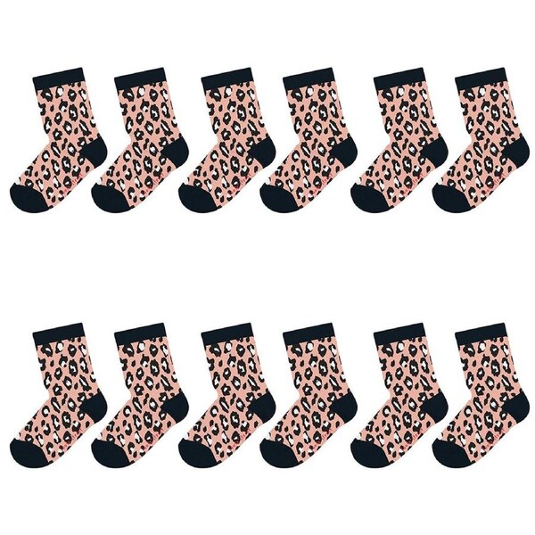 6PK Foote Street Toddler Soft Breathable Cotton Socks Animal Print 1-3y