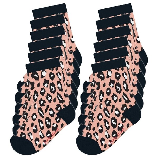 12PK Foote Street Toddler Soft Breathable Cotton Socks Animal Print 1-3y