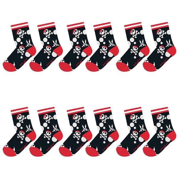 6PK Foote Street Toddler Soft Breathable/Stretchable Cotton Socks Pirates 1-3y