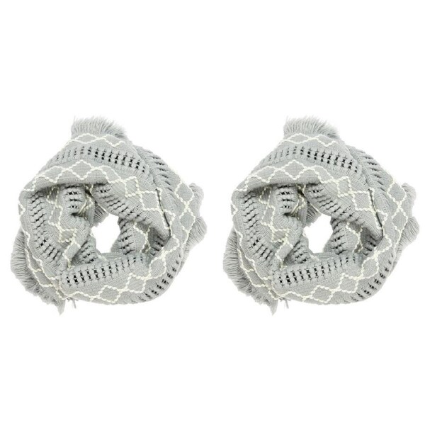 2PK Wicked Sista Acrylic Samantha Snood Winter Neck Warmer One Size Light Grey