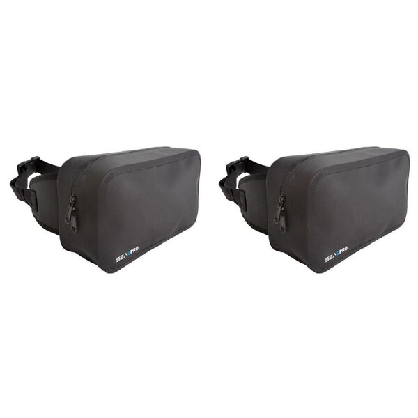 2PK Sea Pro 4L Waterproof Tarpaulin Fishing Bum Waist Bag/Pack 29x19cm Black