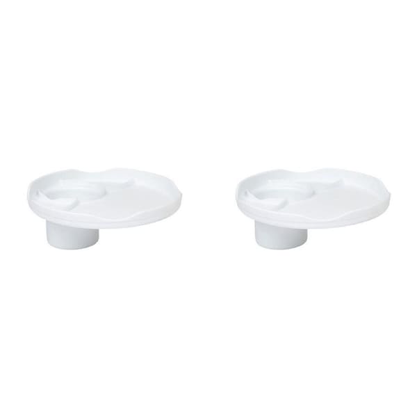 2PK RoboCup Multi-Section Camping/Travel Plate Reusable Non-Slip 21.6cm White