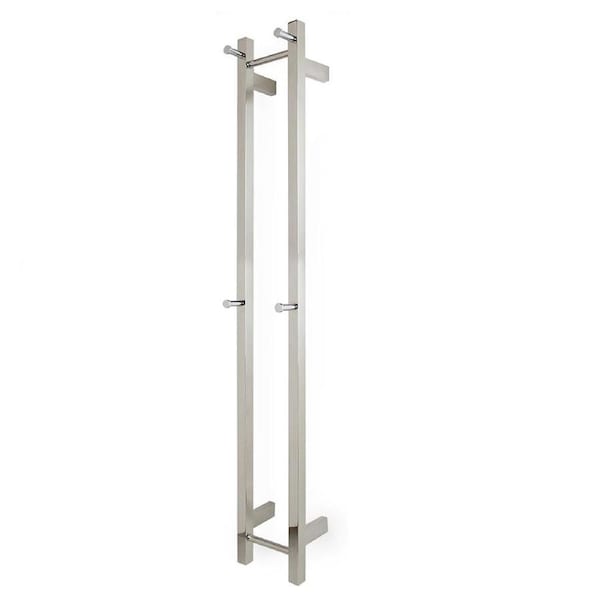 AGUZZO Ezy Fit Vertical Bottom Wired Heated Double Towel Rail - Brushed Nickel