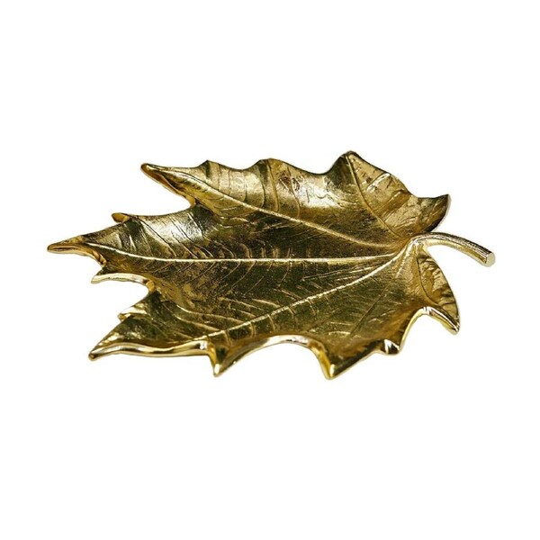 SSH COLLECTION Autumn Small 31cm Long Decorative Leaf - Brass