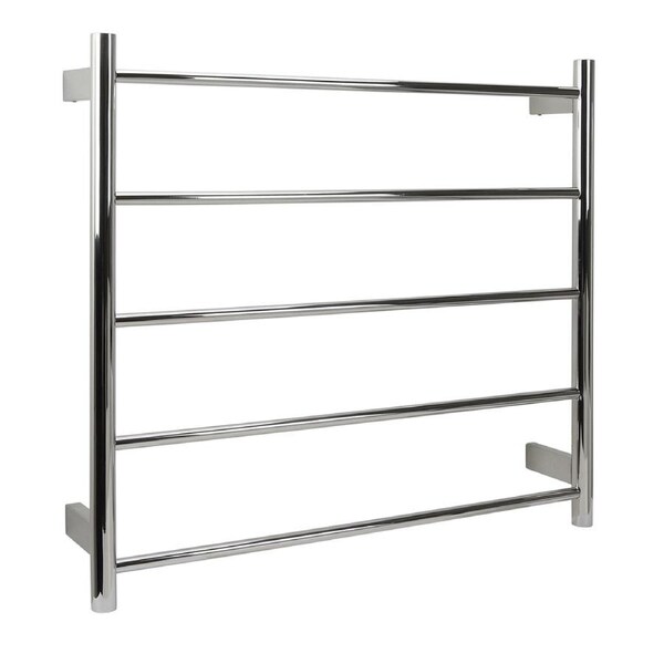 AGUZZO Ezy Fit Dual Wired Round Tube Heated Towel Rail 75 x 70cm - Polished SS