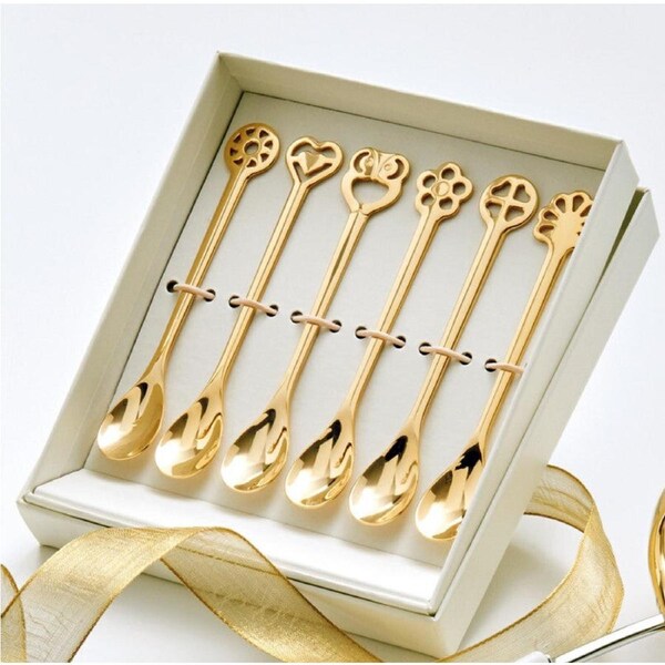 BUGATTI Lucky Charm Set of 6 Moka Spoons - Gold
