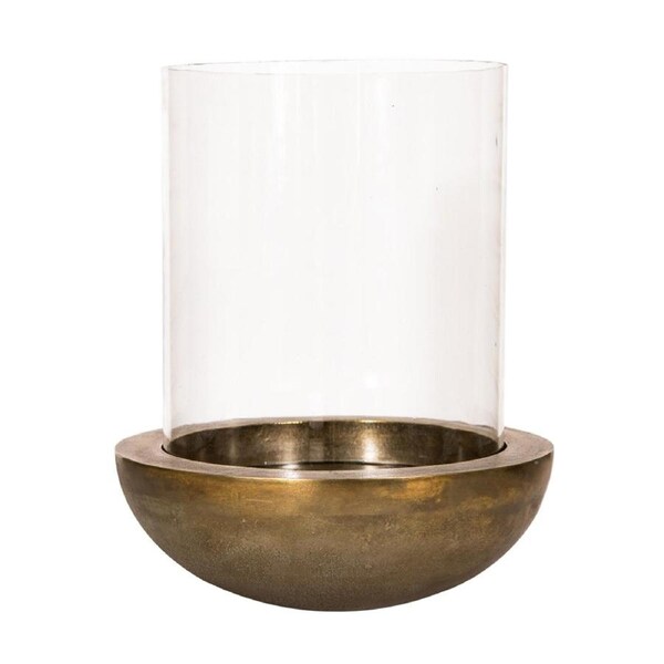 SSH COLLECTION Katrina 39cm Tall Hurricane Lamp - Brass