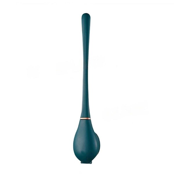 Soft Silicone Toilet Brush With Holder Bathroom Set Cleaning Brush Base Dark Green