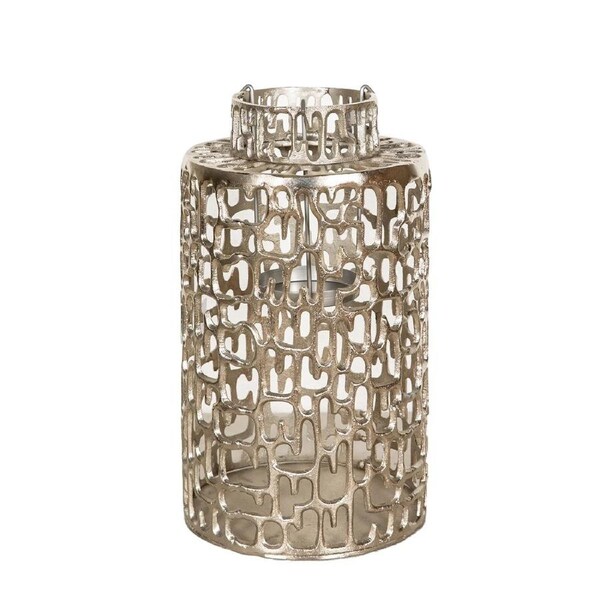 SSH COLLECTION Jali 43cm Tall Lantern/Vase - Antique Brass