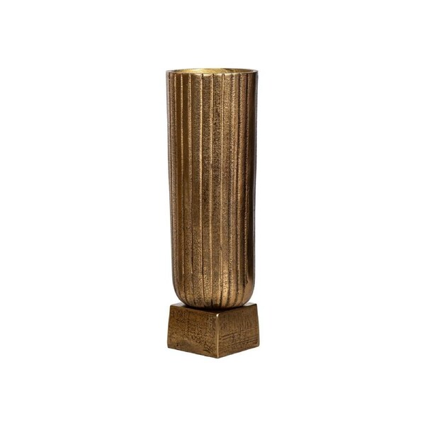 SSH COLLECTION Fluted 38cm Tall Vase - Antique Brass