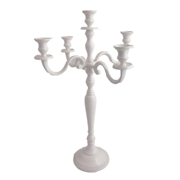 SSH COLLECTION Christine 60cm Tall 5 Candle Candelabra - White