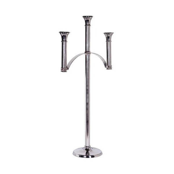SSH COLLECTION Dynasty 87cm Tall 3 Candle Candelabra - Brass with Nickel Finish