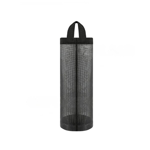 Carrier Bag Holder Dispenser Mesh Storage Tash Garbage Bags Organizer Hanging -2PC Black