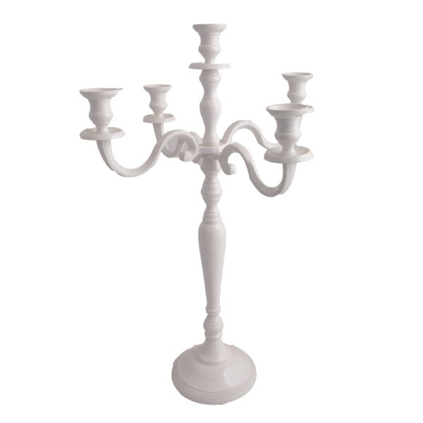 SSH COLLECTION Christine Large 80cm Tall 5 Candle Candelabra - White