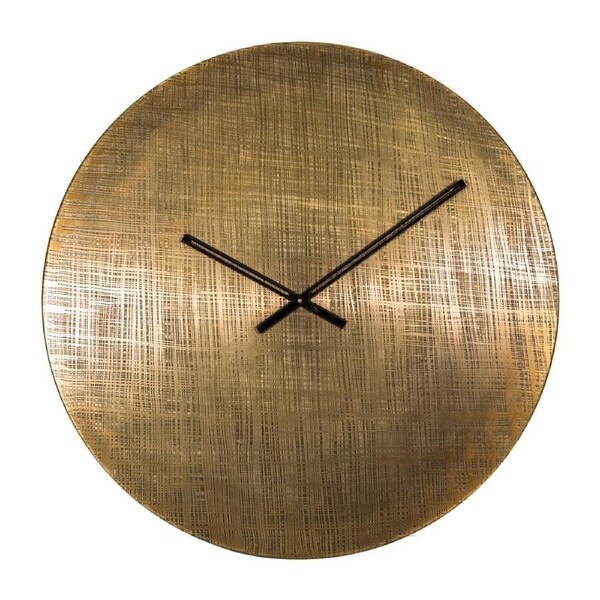 SSH COLLECTION Etcha 76cm Wide Round Wall Clock - Etched Antique Brass