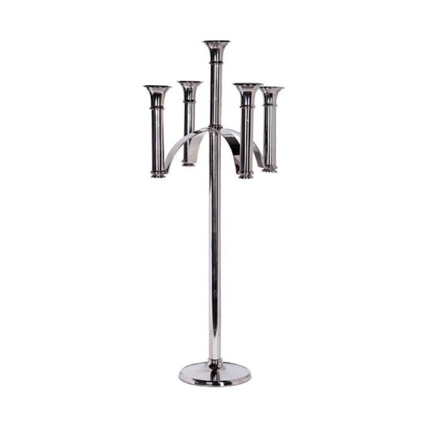 SSH COLLECTION Dynasty 87cm Tall 5 Candle Candelabra - Brass with Nickel Finish