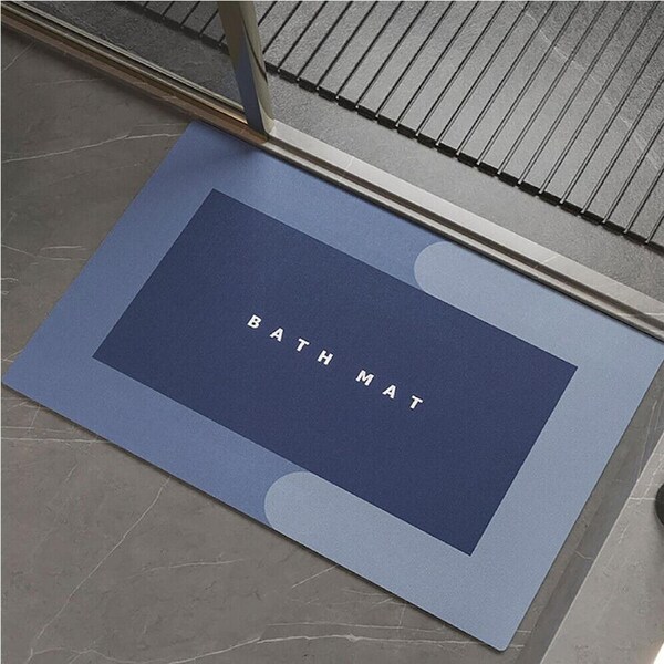 Super Absorbent Floor Mat Soft Quick-Drying Non-Slip Diatom Mud Bath Floor Mat - Navy 50 x 80cm