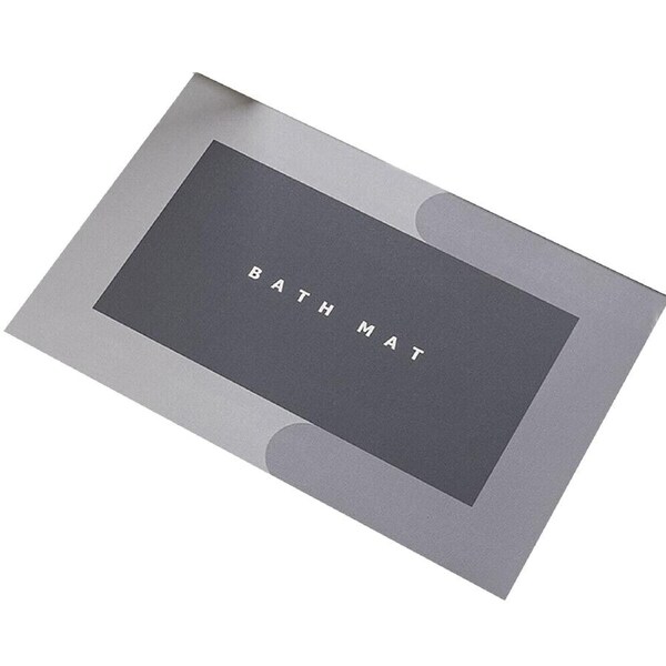 Super Absorbent Floor Mat Soft Quick-Drying Non-Slip Diatom Mud Bath Floor Mat - Grey 40 x 60cm