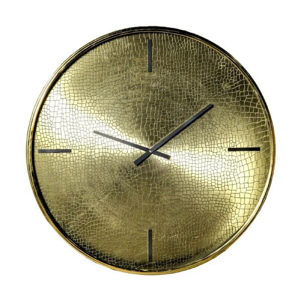 SSH COLLECTION Croco 41cm Wide Round Wall Clock - Gold