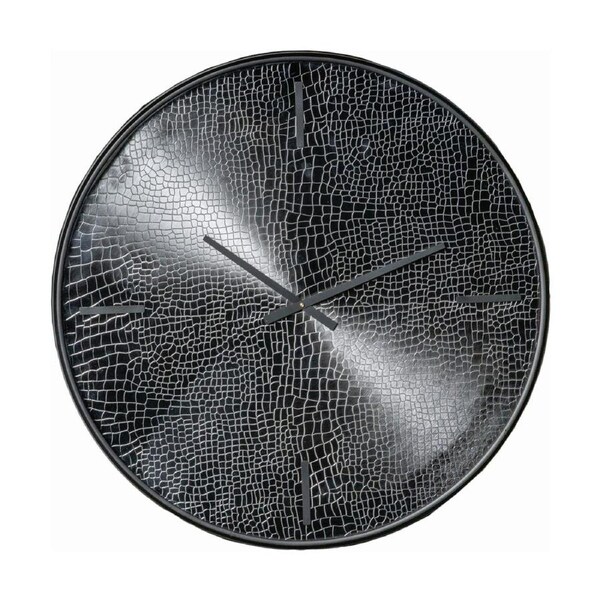 SSH COLLECTION Croco 41cm Wide Round Wall Clock - Black