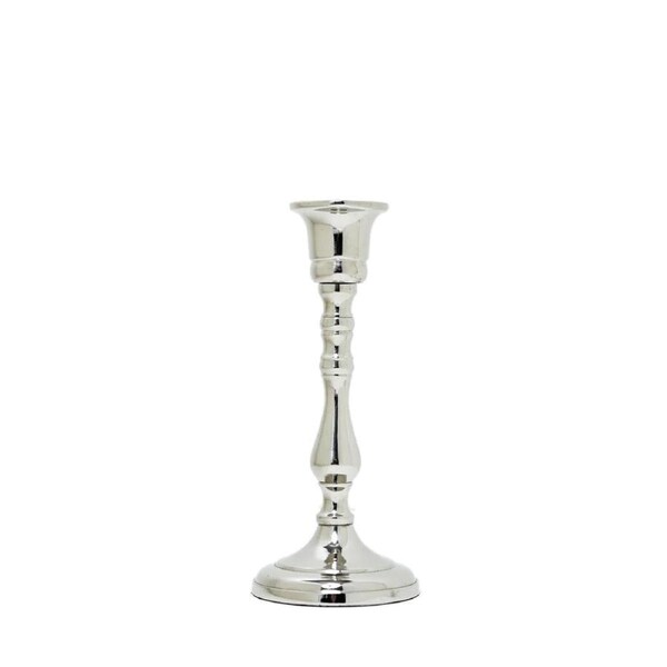 SSH COLLECTION Gustav Small 17cm Tall Single Candle Holder - Nickel