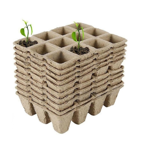 Holes Biodegradable Paper Seedling Pots Seed Tray Garden Nursery 10pcs
