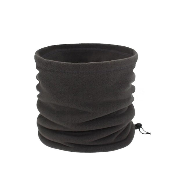 Winter Warm Fleece Snood Scarf Neck Warmer Beanie Hat Ski Balaclava Men Women Grey