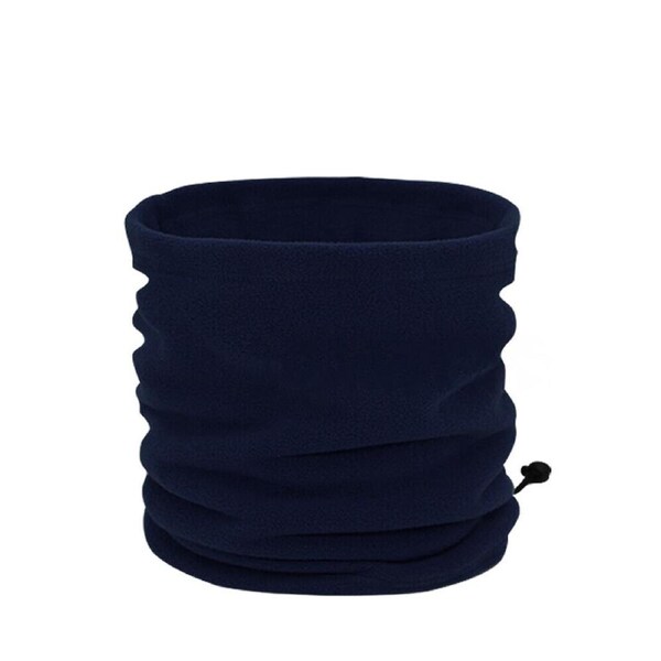 Winter Warm Fleece Snood Scarf Neck Warmer Beanie Hat Ski Balaclava Men Women Navy Blue