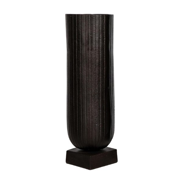 SSH COLLECTION Fluted 50cm Tall Vase - Antique Brown