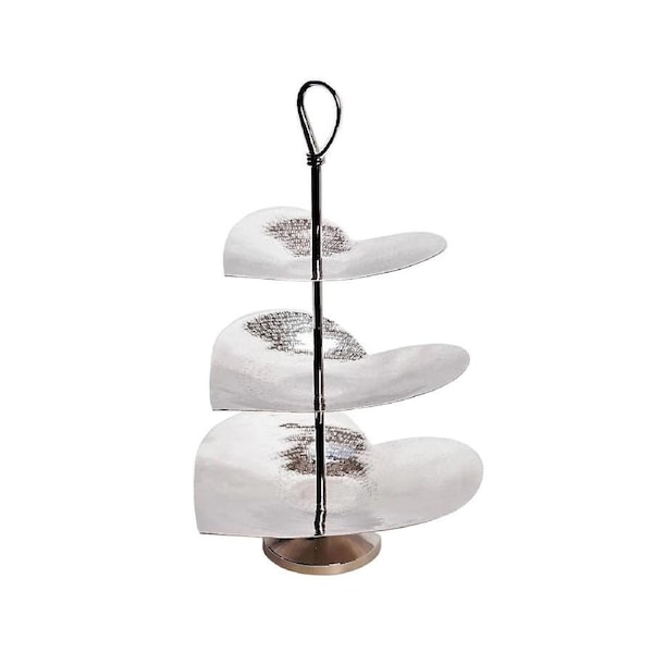 SSH COLLECTION Valentino 52cm Tall 3 Tier Cake Stand - Polished Steel