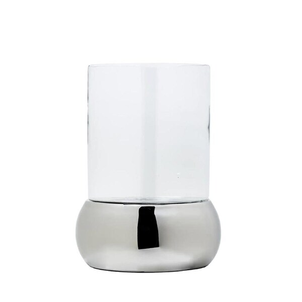 SSH COLLECTION Carmichael Medium 29cm Tall Hurricane Lamp - Nickel