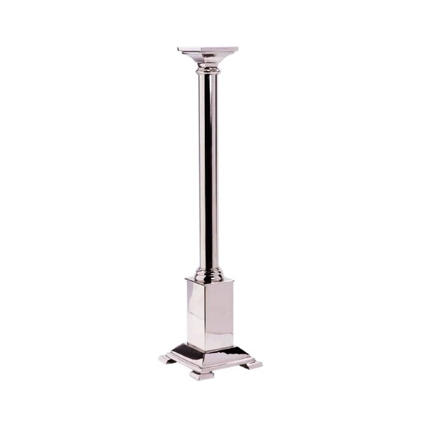 SSH COLLECTION Dynasty 74cm Tall Square Based Candle Stand with Nickel Finish