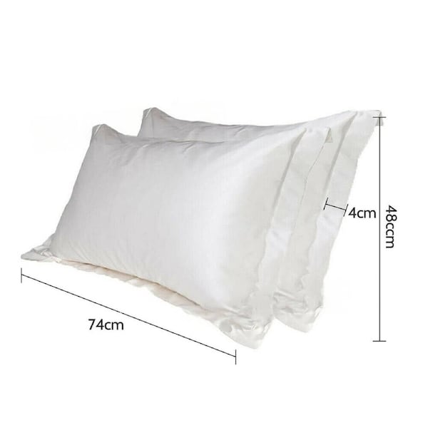 Silk Satin Pillow Case Cover Solid Standard Bedding Smooth Soft Pillowcase - 2pcs Dark Purple