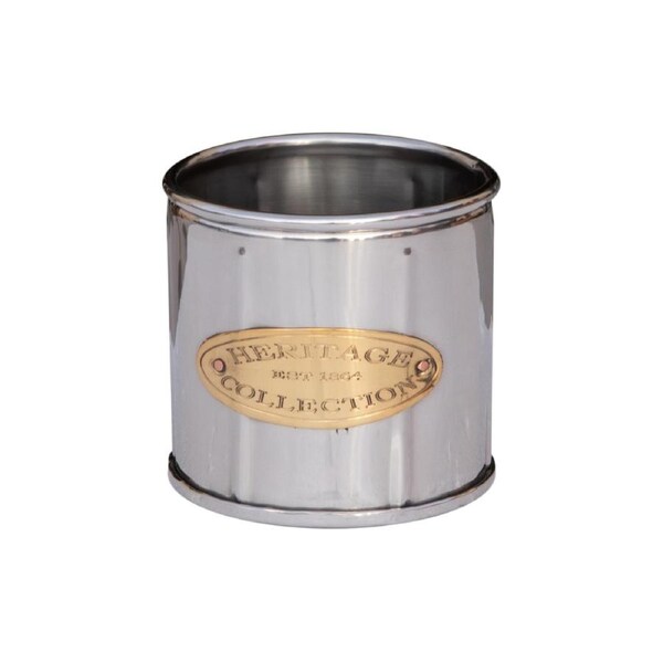 SSH COLLECTION Heritage Collection Tall Single Bottle Coaster - Nickel with Gold Emblem