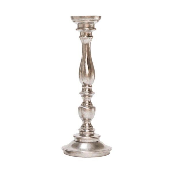 SSH COLLECTION Alexa 44cm Tall Single Candle Stand - Nickel