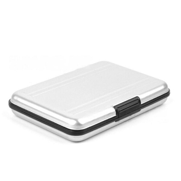 Memory Card Case Storage Box Holder for Micro SD SDXC SDHC TF Card Waterproof Silver