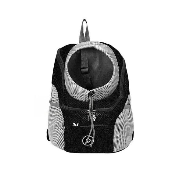 Puppy Travel Mesh Pet Dog Carrier Backpack Travel Portable Shoulder Bag - Black M
