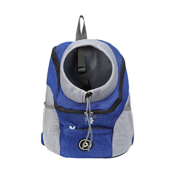 Puppy Travel Mesh Pet Dog Carrier Backpack Travel Portable Shoulder Bag - Blue S